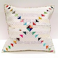 Flying to the Pole patchwork quilt pillow cushion PDF pattern from Tikki London, modern quilt design & fabrics