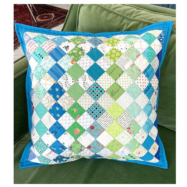 Make your own modern Patchwork Pillow Four Patches design sewing Pattern by Tikki London with this great Sewing Pattern by Tikki London it's in print-at-home PDF format, another great TikkiLondon tutorial  made with Liberty London tana Lawn fabric