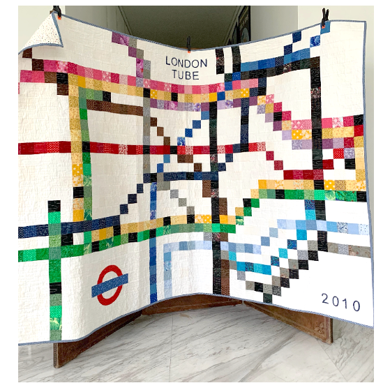 Make your own London Tube Map Underground patchwork quilt sewing Pattern with this great Sewing Pattern by Tikki London it's in print-at-home PDF format, another great TikkiLondon tutorial